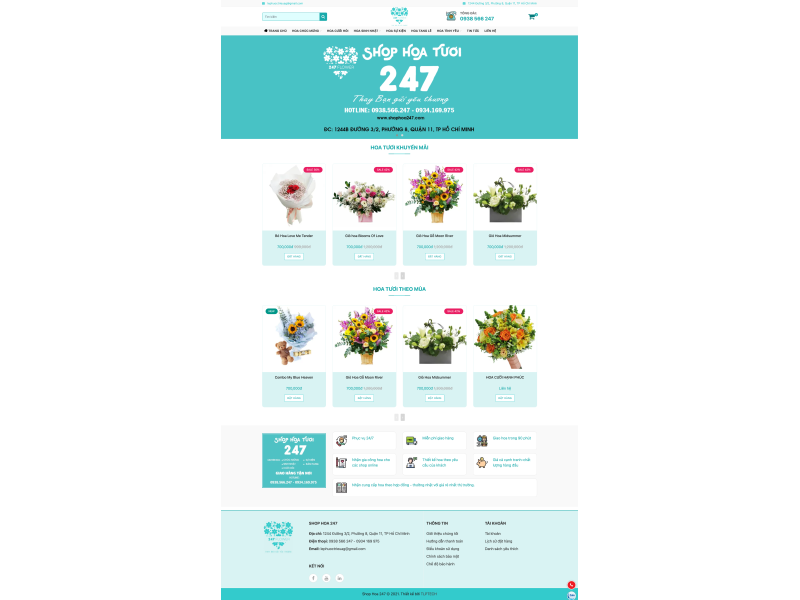 Thiết kế web bán hoa tươi - Shop Hoa