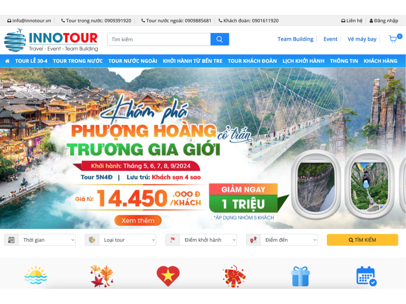 Thiết kế web du lịch innotour.vn