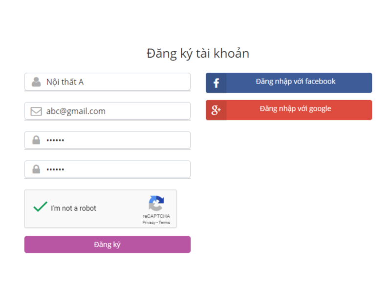 Đăng ký - đăng nhập với Facebook và Google
