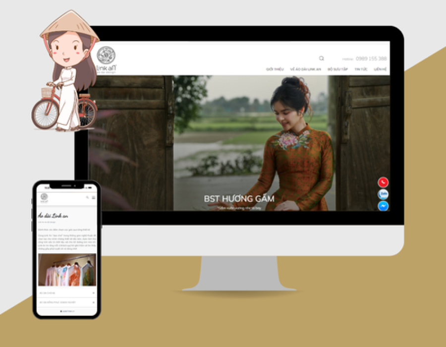 Áo Dài Link An chất liệu cao cấp, kiểu dáng thanh lịch và họa tiết tinh tế, truyền tải tinh thần dân tộc.