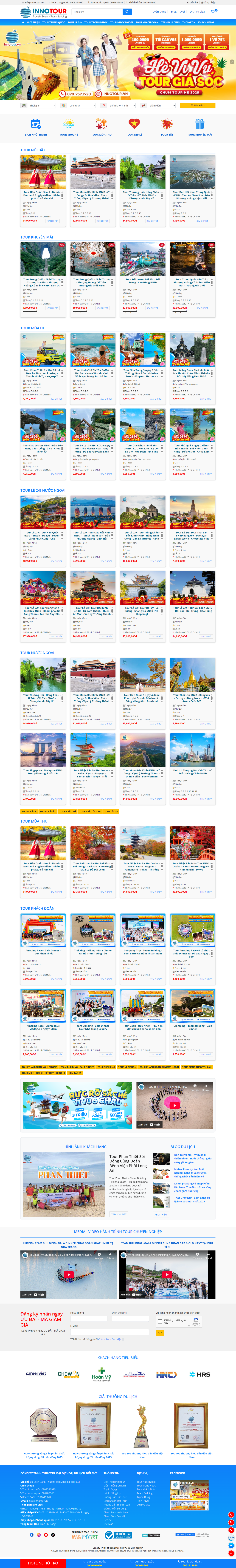 Thiết kế web du lịch innotour.vn