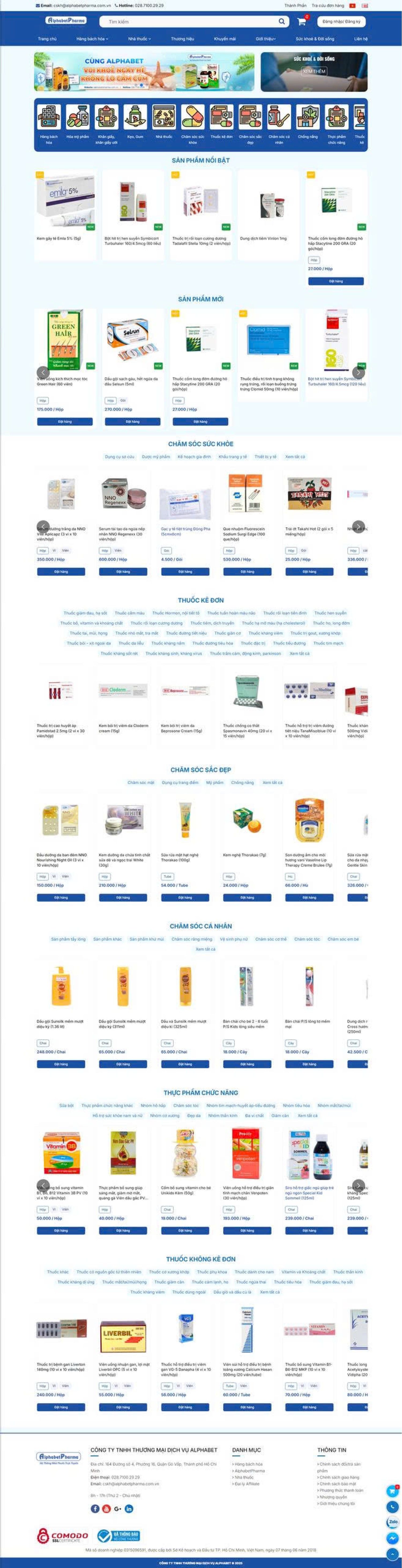 Web nhà thuốc Online Alphabet Pharma