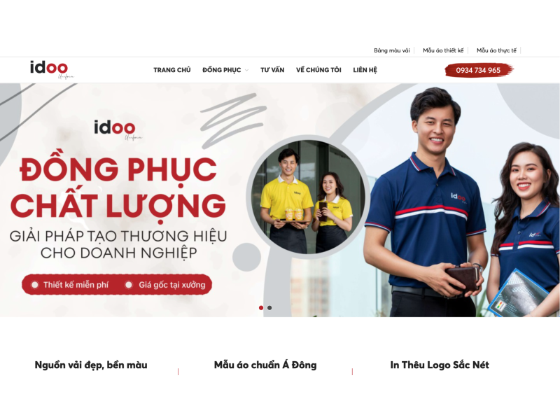Thiết kế web đồng phục IDOO