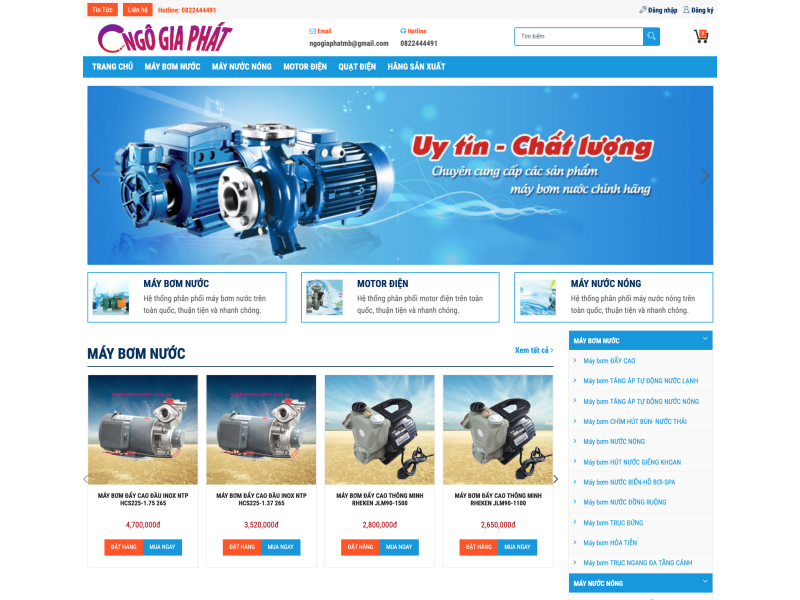 Web bán máy bơm nước giá rẻ